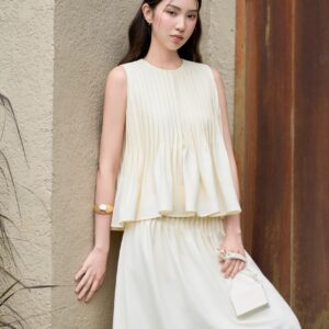 Chân váy may chặn ly dáng đổ
